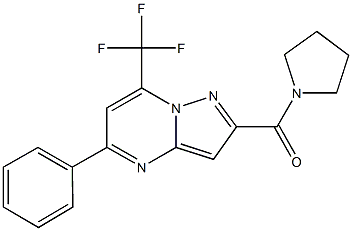 5-phenyl-2-(1-pyrrolidinylcarbonyl)-7-(trifluoromethyl)pyrazolo[1,5-a]pyrimidine 结构式