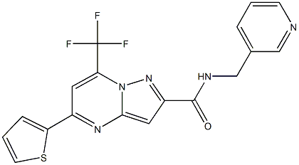 N-(3-pyridinylmethyl)-5-(2-thienyl)-7-(trifluoromethyl)pyrazolo[1,5-a]pyrimidine-2-carboxamide 结构式