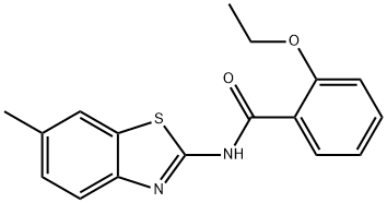 2-ethoxy-N-(6-methyl-1,3-benzothiazol-2-yl)benzamide 结构式