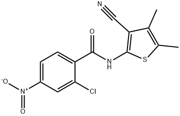 2-chloro-N-(3-cyano-4,5-dimethyl-2-thienyl)-4-nitrobenzamide 结构式