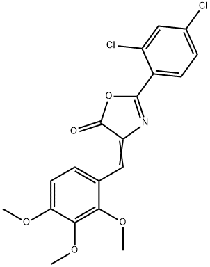 2-(2,4-dichlorophenyl)-4-(2,3,4-trimethoxybenzylidene)-1,3-oxazol-5(4H)-one 结构式