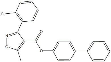 [1,1'-biphenyl]-4-yl 3-(2-chlorophenyl)-5-methyl-4-isoxazolecarboxylate 结构式