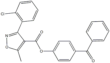 4-benzoylphenyl 3-(2-chlorophenyl)-5-methyl-4-isoxazolecarboxylate 结构式