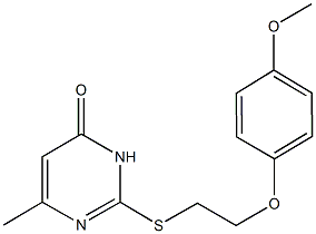 2-{[2-(4-methoxyphenoxy)ethyl]sulfanyl}-6-methyl-4(1H)-pyrimidinone 结构式