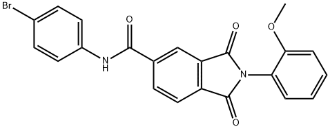 N-(4-bromophenyl)-2-(2-methoxyphenyl)-1,3-dioxo-5-isoindolinecarboxamide 结构式