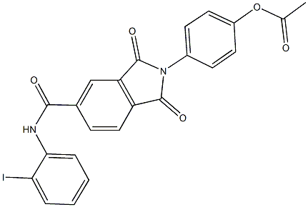 4-{5-[(2-iodoanilino)carbonyl]-1,3-dioxo-1,3-dihydro-2H-isoindol-2-yl}phenyl acetate 结构式