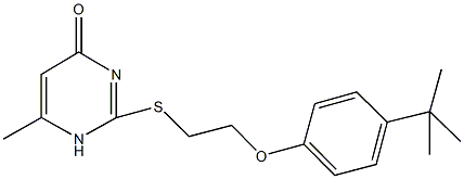 2-{[2-(4-tert-butylphenoxy)ethyl]sulfanyl}-6-methyl-4(1H)-pyrimidinone 结构式
