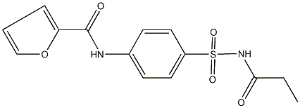 N-{4-[(propionylamino)sulfonyl]phenyl}-2-furamide 结构式