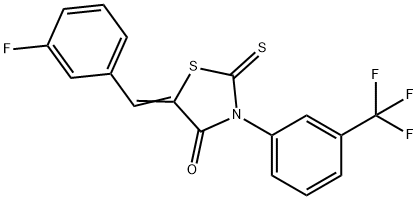 5-(3-fluorobenzylidene)-2-thioxo-3-[3-(trifluoromethyl)phenyl]-1,3-thiazolidin-4-one 结构式