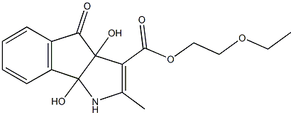 2-ethoxyethyl 3a,8b-dihydroxy-2-methyl-4-oxo-1,3a,4,8b-tetrahydroindeno[1,2-b]pyrrole-3-carboxylate 结构式