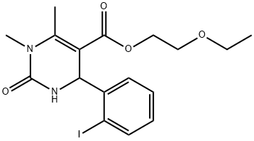 2-ethoxyethyl 4-(2-iodophenyl)-1,6-dimethyl-2-oxo-1,2,3,4-tetrahydropyrimidine-5-carboxylate 结构式