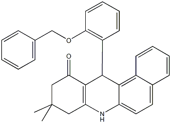12-[2-(benzyloxy)phenyl]-9,9-dimethyl-8,9,10,12-tetrahydrobenzo[a]acridin-11(7H)-one 结构式