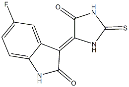 5-fluoro-3-(5-oxo-2-thioxo-4-imidazolidinylidene)-1,3-dihydro-2H-indol-2-one 结构式