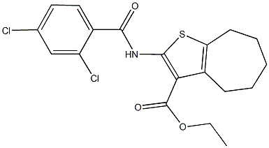 ethyl 2-[(2,4-dichlorobenzoyl)amino]-5,6,7,8-tetrahydro-4H-cyclohepta[b]thiophene-3-carboxylate 结构式