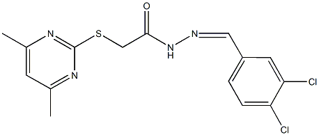 N'-(3,4-dichlorobenzylidene)-2-[(4,6-dimethyl-2-pyrimidinyl)sulfanyl]acetohydrazide 结构式