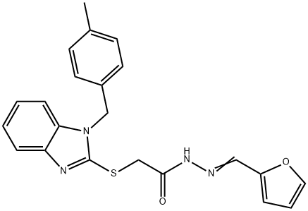 N'-(2-furylmethylene)-2-{[1-(4-methylbenzyl)-1H-benzimidazol-2-yl]sulfanyl}acetohydrazide 结构式