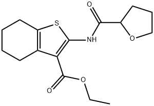 ethyl 2-[(tetrahydro-2-furanylcarbonyl)amino]-4,5,6,7-tetrahydro-1-benzothiophene-3-carboxylate 结构式