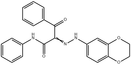 2-(2,3-dihydro-1,4-benzodioxin-6-ylhydrazono)-3-oxo-N,3-diphenylpropanamide 结构式