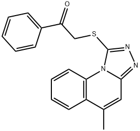 2-[(5-methyl[1,2,4]triazolo[4,3-a]quinolin-1-yl)sulfanyl]-1-phenylethanone 结构式
