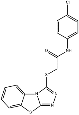 N-(4-chlorophenyl)-2-([1,2,4]triazolo[3,4-b][1,3]benzothiazol-3-ylsulfanyl)acetamide 结构式