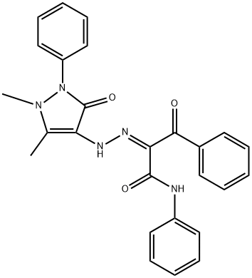 2-[(1,5-dimethyl-3-oxo-2-phenyl-2,3-dihydro-1H-pyrazol-4-yl)hydrazono]-3-oxo-N,3-diphenylpropanamide 结构式