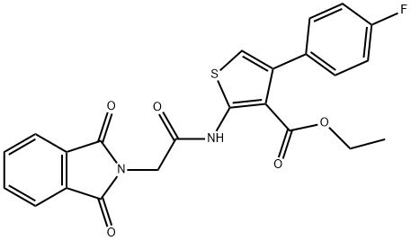 ethyl 2-{[(1,3-dioxo-1,3-dihydro-2H-isoindol-2-yl)acetyl]amino}-4-(4-fluorophenyl)-3-thiophenecarboxylate 结构式