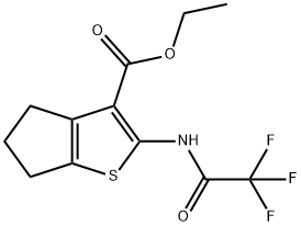 ethyl 2-[(trifluoroacetyl)amino]-5,6-dihydro-4H-cyclopenta[b]thiophene-3-carboxylate 结构式