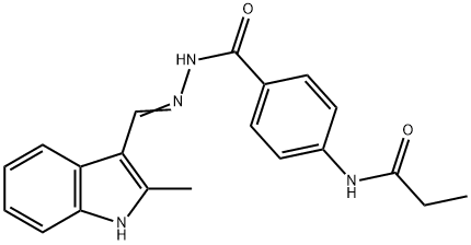 N-[4-({2-[(2-methyl-1H-indol-3-yl)methylene]hydrazino}carbonyl)phenyl]propanamide 结构式