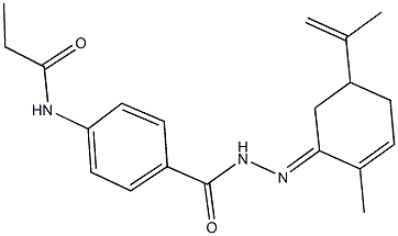 N-(4-{[2-(5-isopropenyl-2-methyl-2-cyclohexen-1-ylidene)hydrazino]carbonyl}phenyl)propanamide 结构式