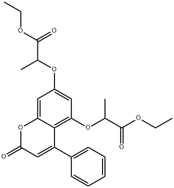 ethyl 2-{[5-(2-ethoxy-1-methyl-2-oxoethoxy)-2-oxo-4-phenyl-2H-chromen-7-yl]oxy}propanoate 结构式