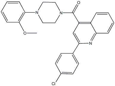 2-(4-{[2-(4-chlorophenyl)-4-quinolinyl]carbonyl}-1-piperazinyl)phenyl methyl ether 结构式