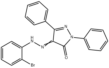 1,3-diphenyl-1H-pyrazole-4,5-dione 4-[(2-bromophenyl)hydrazone] 结构式