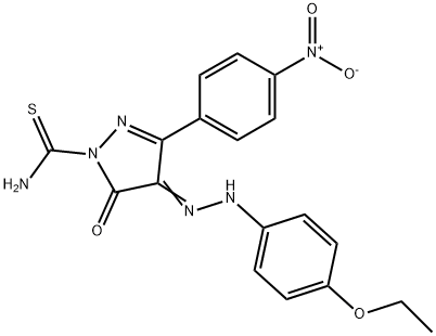 4-[(4-ethoxyphenyl)hydrazono]-3-{4-nitrophenyl}-5-oxo-4,5-dihydro-1H-pyrazole-1-carbothioamide 结构式