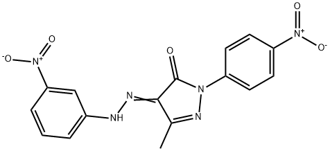 1-{4-nitrophenyl}-3-methyl-1H-pyrazole-4,5-dione 4-({3-nitrophenyl}hydrazone) 结构式