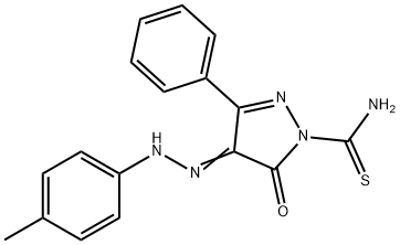 4-[(4-methylphenyl)hydrazono]-5-oxo-3-phenyl-4,5-dihydro-1H-pyrazole-1-carbothioamide 结构式