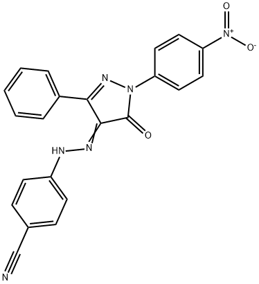 4-[2-(1-{4-nitrophenyl}-5-oxo-3-phenyl-1,5-dihydro-4H-pyrazol-4-ylidene)hydrazino]benzonitrile 结构式