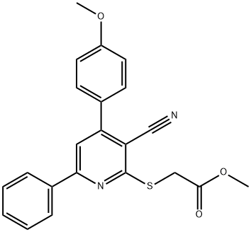 methyl {[3-cyano-4-(4-methoxyphenyl)-6-phenyl-2-pyridinyl]sulfanyl}acetate 结构式