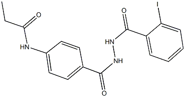 N-(4-{[2-(2-iodobenzoyl)hydrazino]carbonyl}phenyl)propanamide 结构式