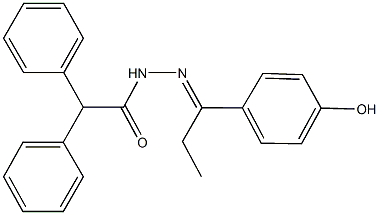 N'-[1-(4-hydroxyphenyl)propylidene]-2,2-diphenylacetohydrazide 结构式