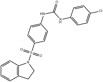 N-(4-chlorophenyl)-N'-[4-(2,3-dihydro-1H-indol-1-ylsulfonyl)phenyl]urea 结构式