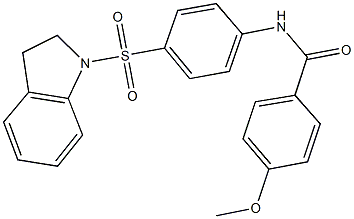 N-[4-(2,3-dihydro-1H-indol-1-ylsulfonyl)phenyl]-4-methoxybenzamide 结构式