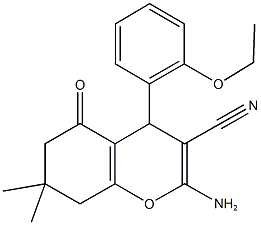 2-amino-4-(2-ethoxyphenyl)-7,7-dimethyl-5-oxo-5,6,7,8-tetrahydro-4H-chromene-3-carbonitrile 结构式