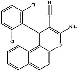3-amino-1-(2,6-dichlorophenyl)-1H-benzo[f]chromene-2-carbonitrile 结构式