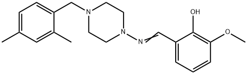 2-({[4-(2,4-dimethylbenzyl)-1-piperazinyl]imino}methyl)-6-methoxyphenol 结构式