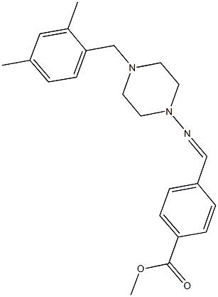 methyl 4-({[4-(2,4-dimethylbenzyl)-1-piperazinyl]imino}methyl)benzoate 结构式