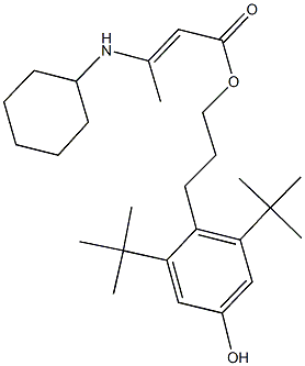 3-(2,6-ditert-butyl-4-hydroxyphenyl)propyl 3-(cyclohexylamino)-2-butenoate 结构式