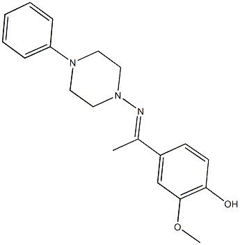 2-methoxy-4-[N-(4-phenyl-1-piperazinyl)ethanimidoyl]phenol 结构式