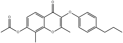 2,8-dimethyl-4-oxo-3-[(4-propylphenyl)oxy]-4H-chromen-7-yl acetate 结构式