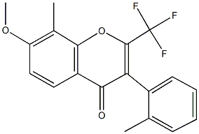 7-methoxy-8-methyl-3-(2-methylphenyl)-2-(trifluoromethyl)-4H-chromen-4-one 结构式