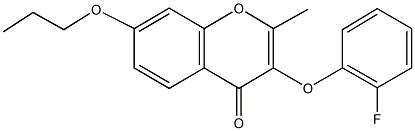 3-[(2-fluorophenyl)oxy]-2-methyl-7-(propyloxy)-4H-chromen-4-one 结构式